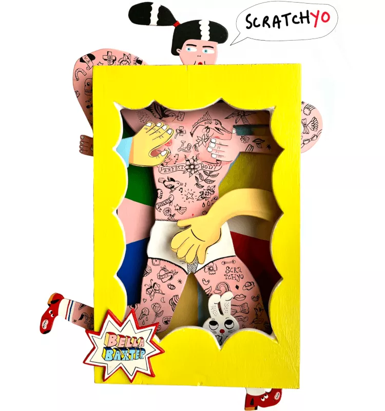Belly Baxter — cadre découpé, bois peint à la main